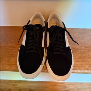 Santoni DB Sneakers Black and White Suede Low-Top US10